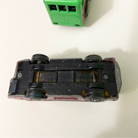 Lot of 3 Corgi Cars Juniors Racing Porsche Wigwam Van Camper Bedford Typhoo Bus - Picture 7 of 14